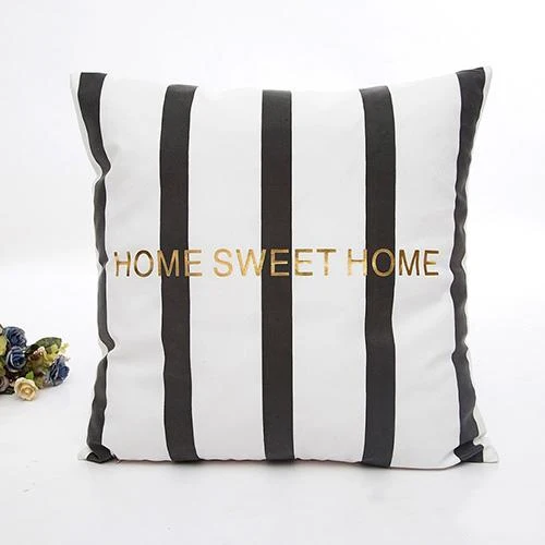 Coussin Velours Noir Et Blanc