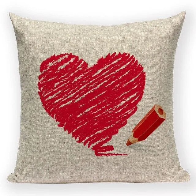 Coussin Tissu Coeur Rouge