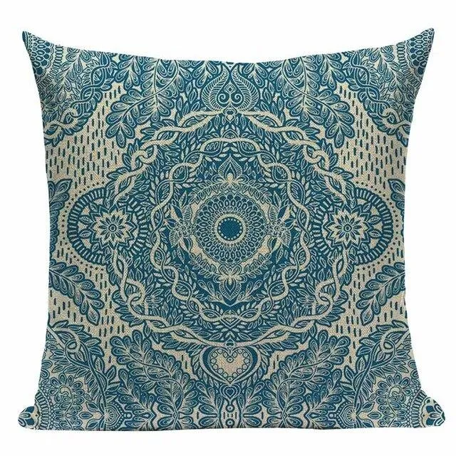 Coussin Indien Bleu