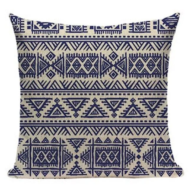 Housse De Coussin Aztèque Bleu