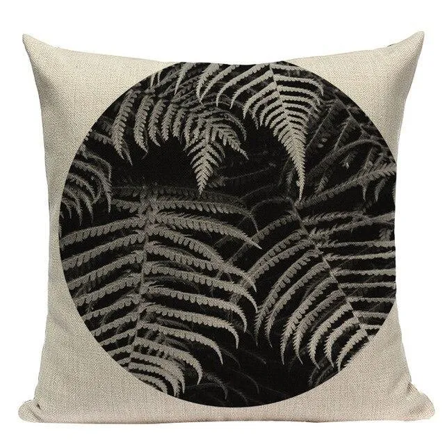 Coussin Jungle Noir Et Blanc