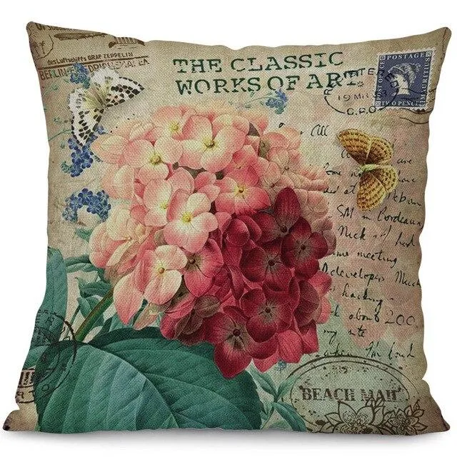 Coussin Vintage Grosse Fleur