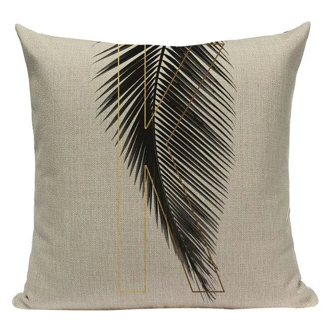 Coussin Palmier Noir