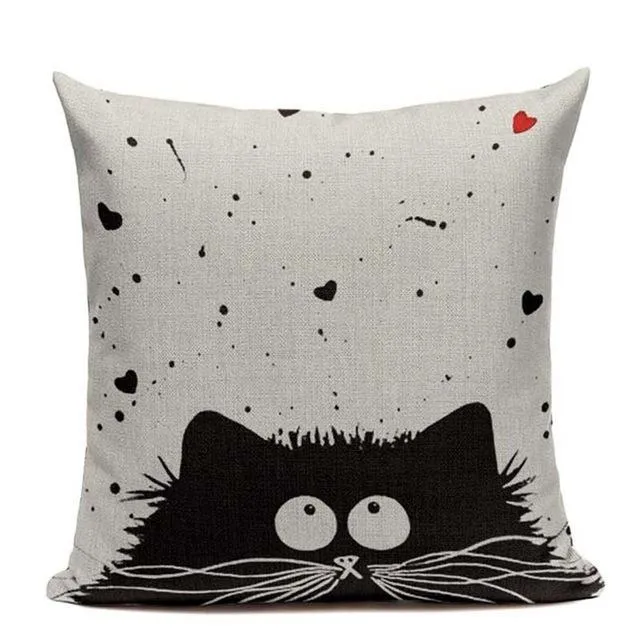 Housse De Coussin Motif Chat