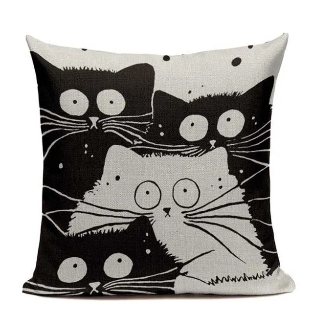 Housse De Coussin Motif Chat