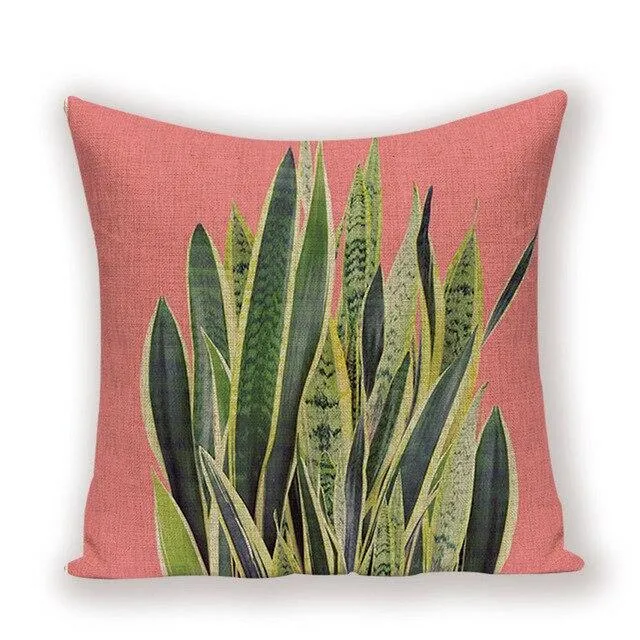 Housse De Coussin Motif Végétal