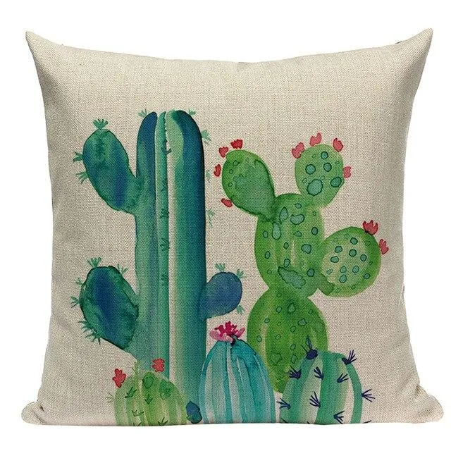 Housse De Coussin Imprimé Cactus