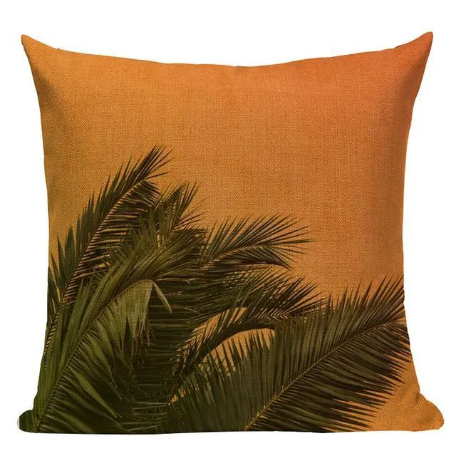 Coussin Feuille Palmier Vert