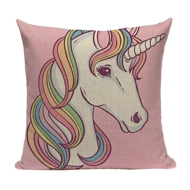 Coussin Licorne Pastel