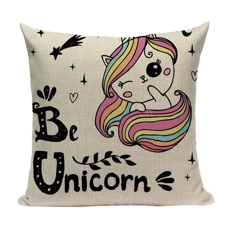 Coussin Licorne En Coton