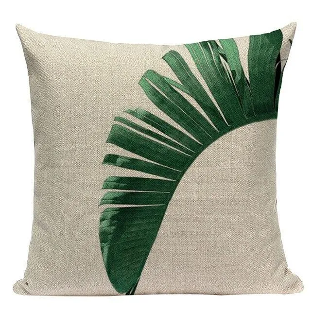 Coussin Feuille Verte