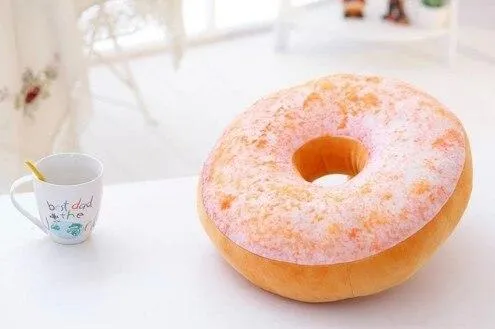 Coussin Donuts Rose