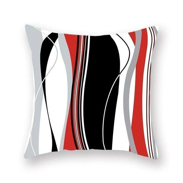 Coussin Décoration rouge blanc noir