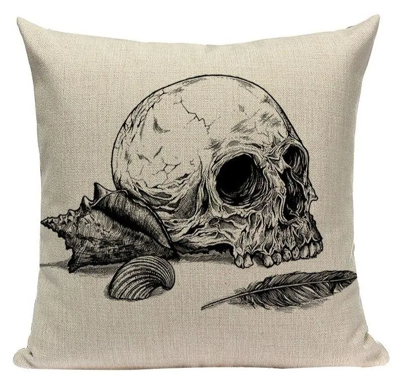 Coussin Crâne Déco