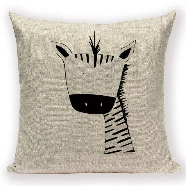 Coussin Noir Et Blanc Zèbre