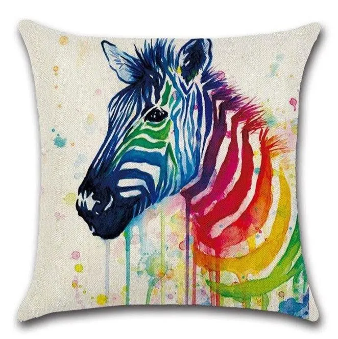 Housse De Coussin Zèbre Coloré