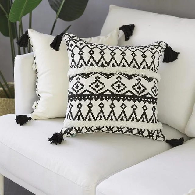 Coussin Berbère Noir Et Blanc