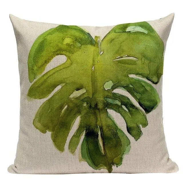 Coussin Avec Feuille Verte