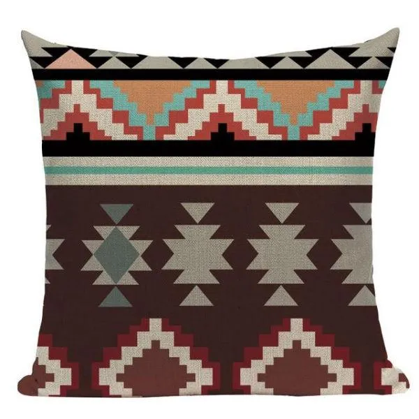 Coussin Ethnique Marron