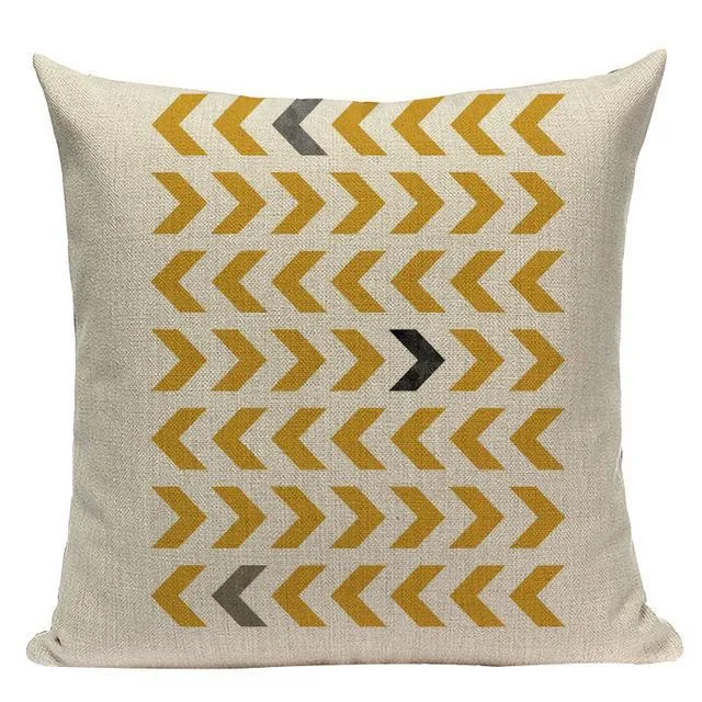 Coussin Géométrique Scandinave Jaune