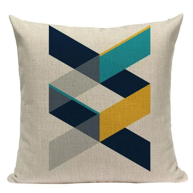 Coussin Scandinave Bleu Jaune