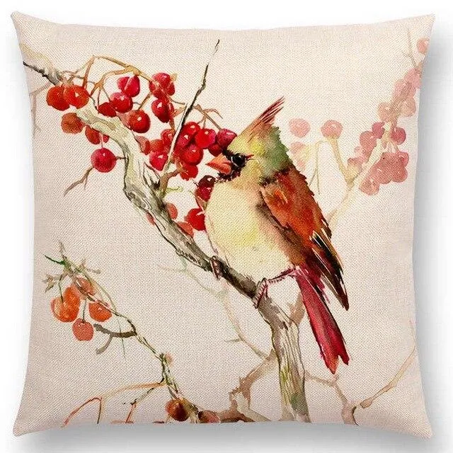 Coussin Avec Oiseau Cardinal