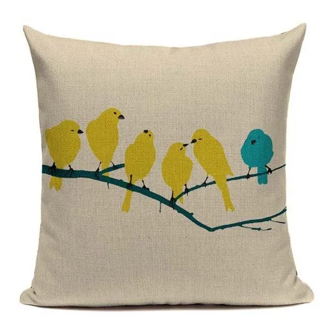 Coussin Oiseau Jaune