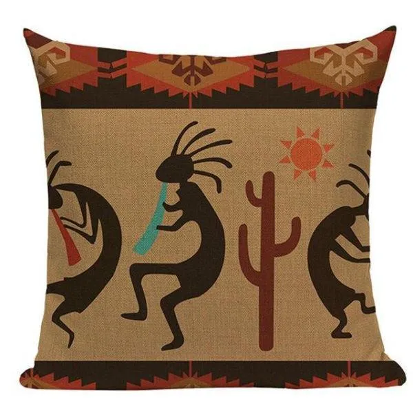 Coussin Ethnique Taupe
