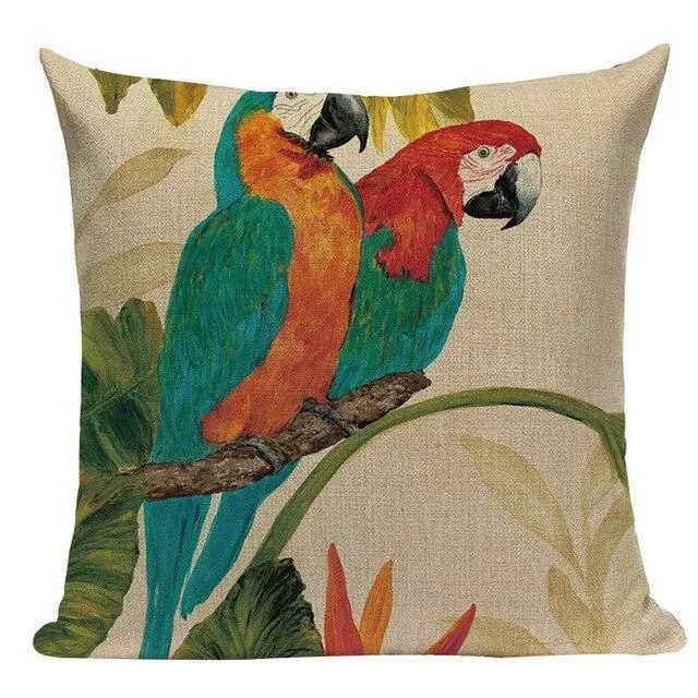 Coussin Oiseaux Exotiques