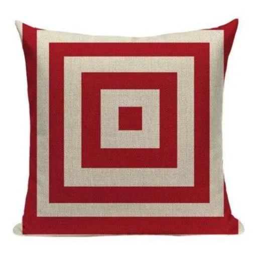 Coussin Géométrique Rouge