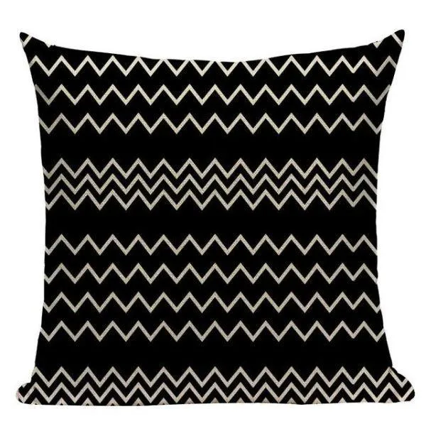Housse Coussin Ethnique Noir Et Blanc