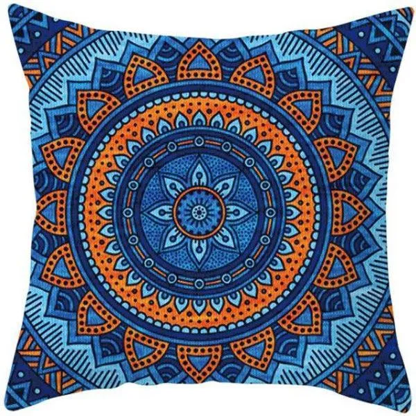 Coussin Ethnique Bleu