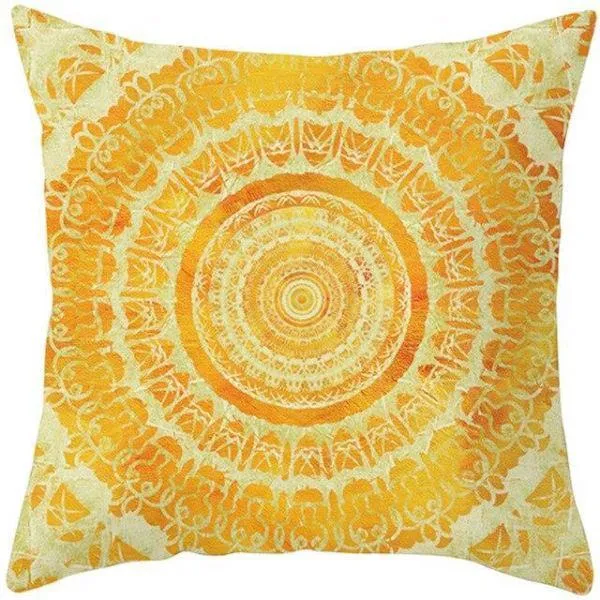 Coussin Ethnique Jaune