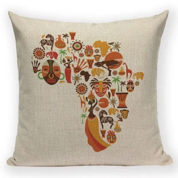 Coussin Ethnique Carte d'Afrique