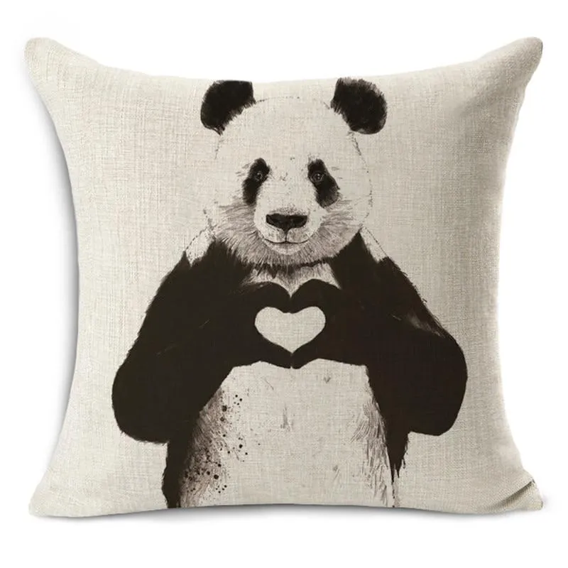 Coussin Panda Coeur