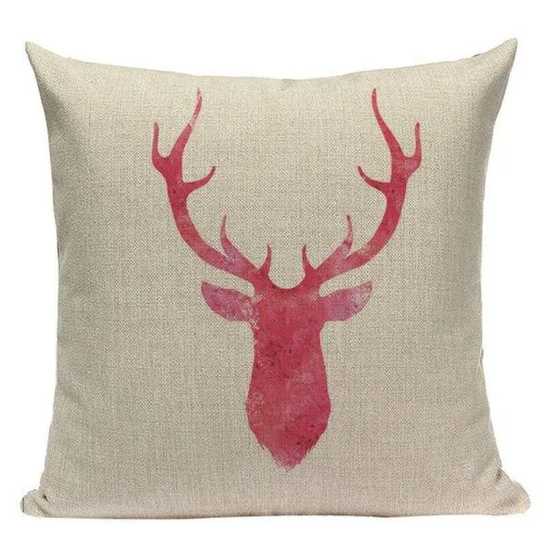 Coussin Cerf Rouge et Blanc