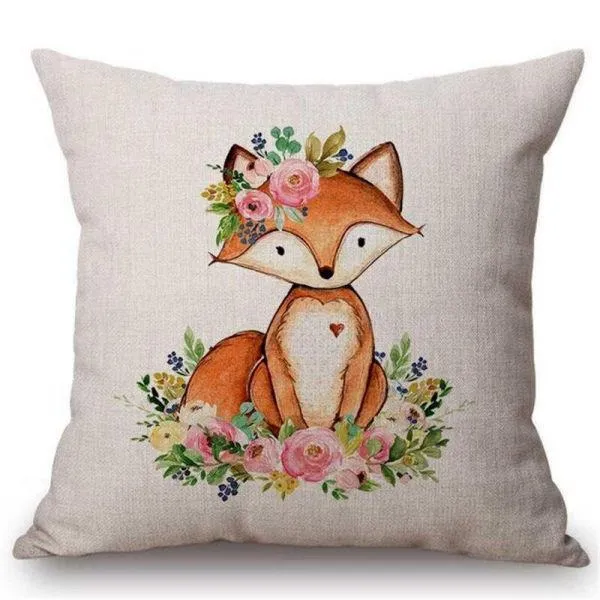 Coussin Renard Rose