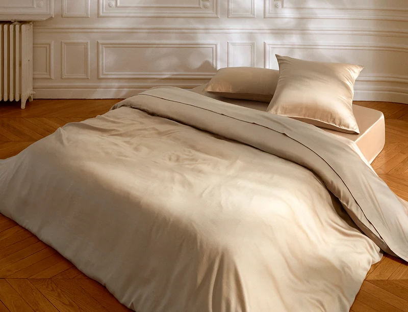 Drap Housse Satin de Lyocell - KZ ICONIC Chanvre