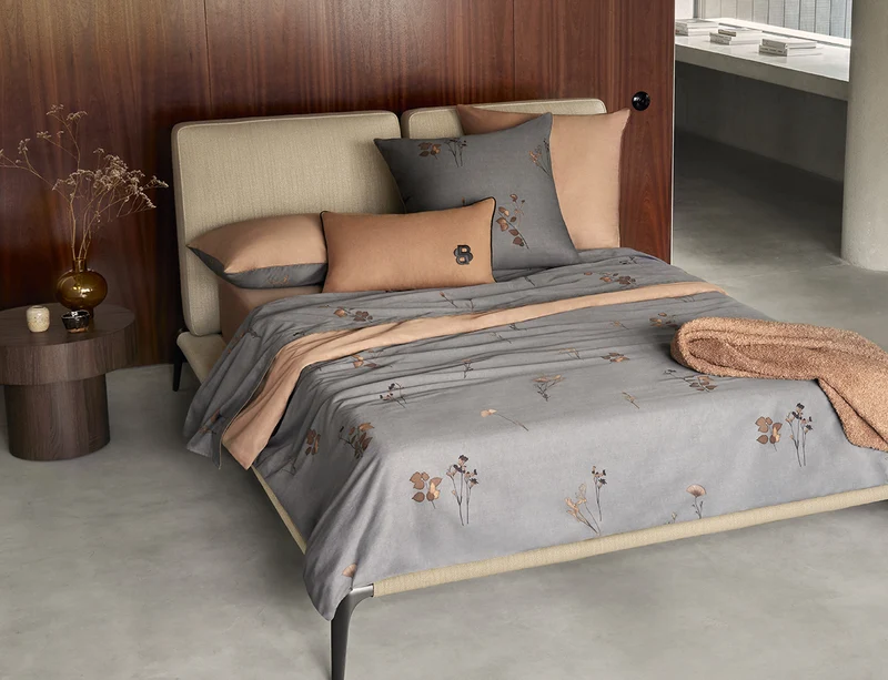 Drap plat Satin de coton - MIDNIGHT FLOWER