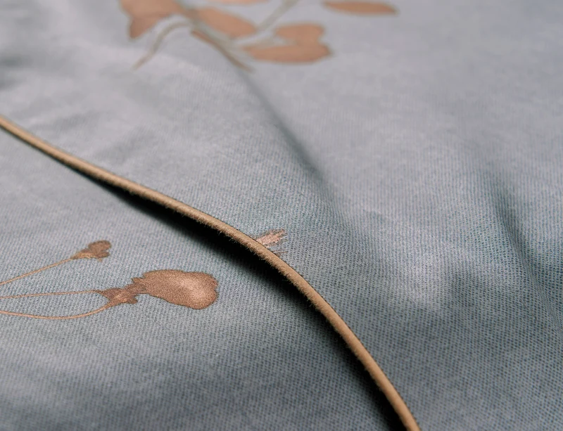 Drap plat Satin de coton - MIDNIGHT FLOWER